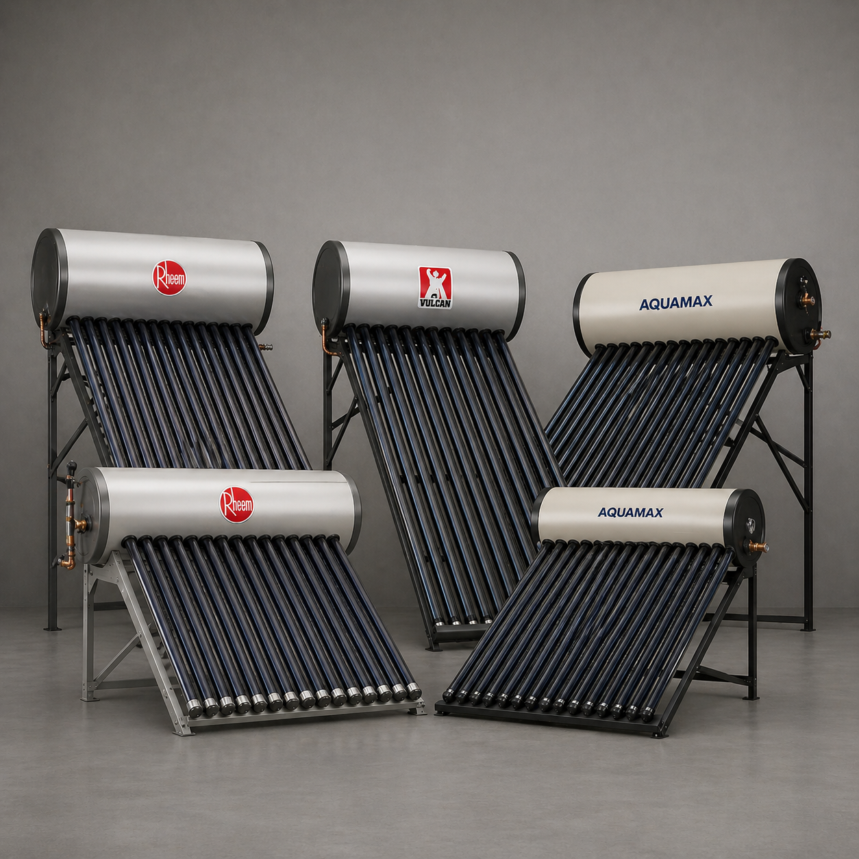 bundy hot water stocks solar hot water system brands Rheem Vulcan and aquamax